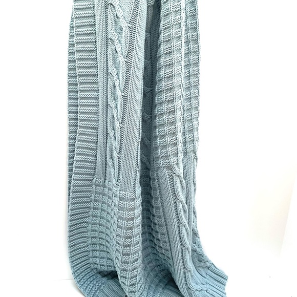 Pottery Barn Bedding Pottery Barn Blue Patchwork Knit Throw Poshmark